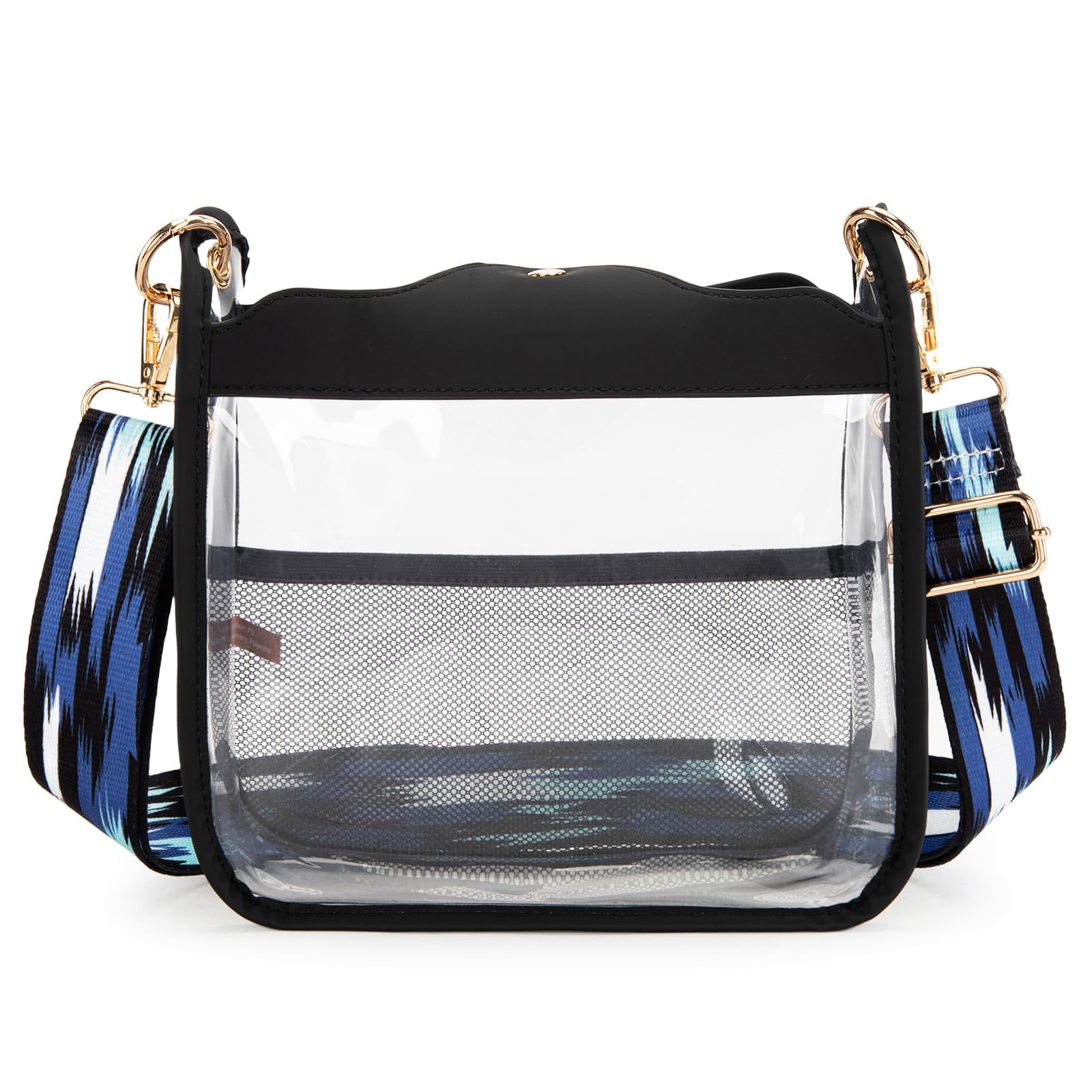 Montana West Clear Crossbody Bag with Guitar Strap Small Cross Body Purses Shoulder Handbag for Women MWC-308BK